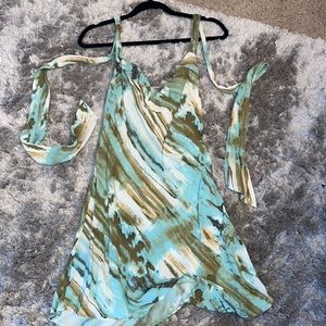 Blue and green marble dress